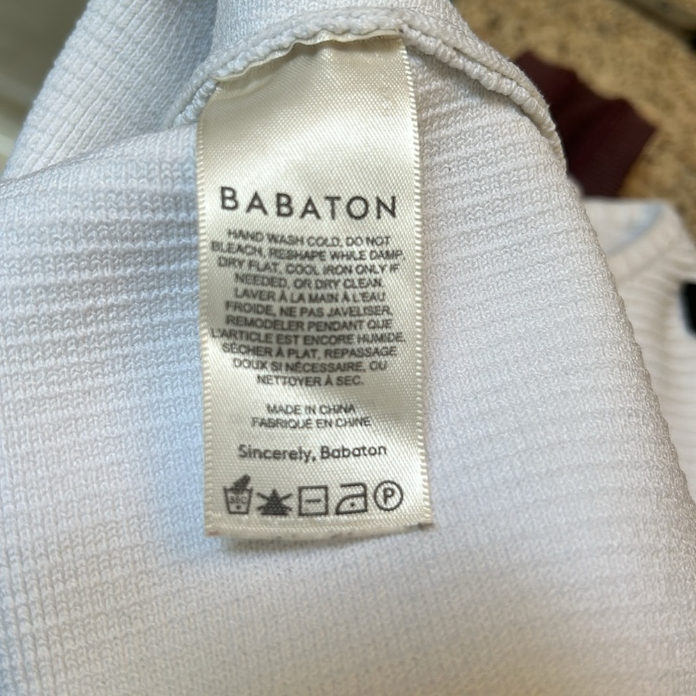Babaton White Sculpt Crop Racerback Ribbed Tank Top - Picture 7 of 8